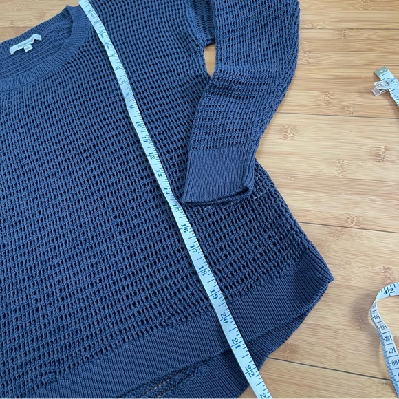 Madewell Northshore Open-Knit High Low Casual Airy Classic Neutral Lagenlook - Picture 7 of 14